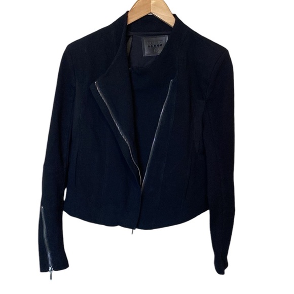 blanknyc Jackets & Blazers - BlankNYC Mesh Detail Crepe Jacket In Windy City Black S